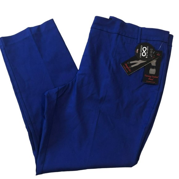 NWT Rekucci Curvy Woman Straight Cut Pants Plus Sz W24 Tummy Control Comfort - Picture 1 of 6